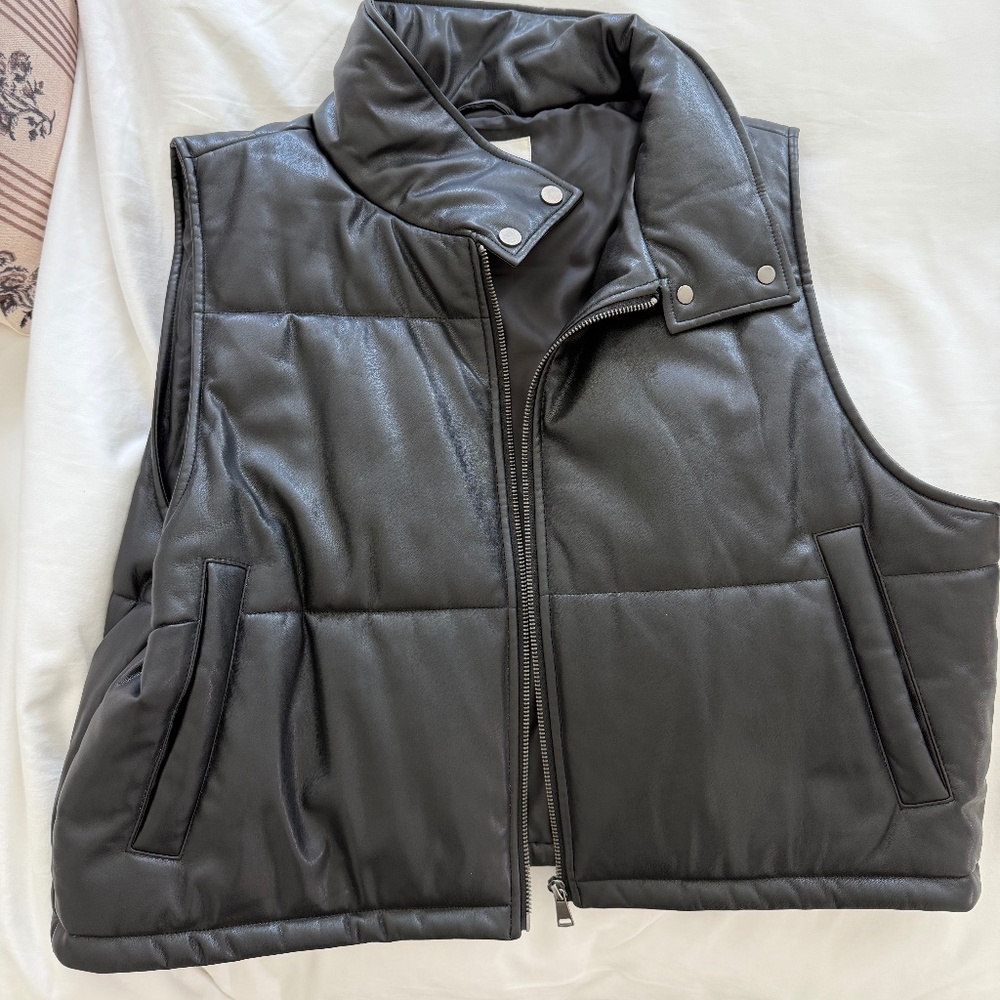 Anthropologie Faux Leather Vest - Picture 5 of 7